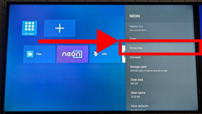 Neon App Force Stop